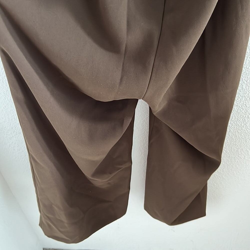 Zara Woman Dark Green Open Back Wide Leg Jumpsuit XS - Picture 8 of 8